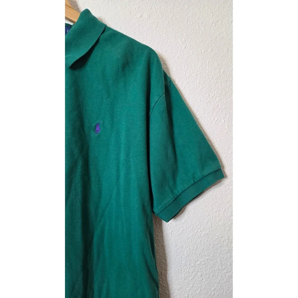 Polo Ralph Lauren Green Cotton Polo Shirt Men's‎ Large Preppy Old Money